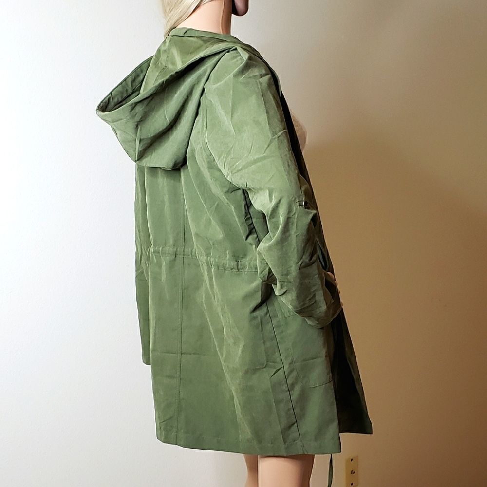 Love Tree Open Front Hooded Drawstring Waist Jacket - Picture 9 of 11